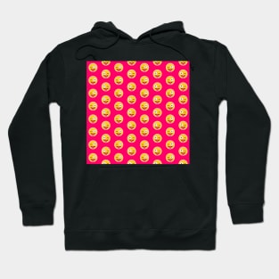 Winking Face with Tongue Emoji Pattern Hoodie